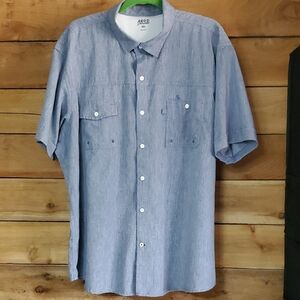 Izod Men's Light Blue Casual Button Down Shirt